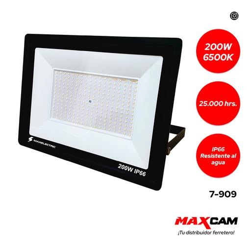 [7-909] REFLECTOR SLIM LED 200W 85V/265V MAXELECTRIC 7-909