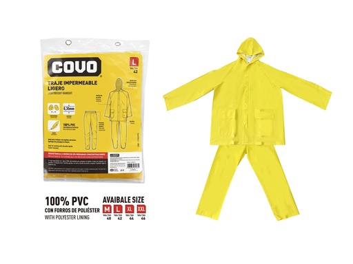 [7-974] IMPERMEABLE PANTALON CHAQUETA TALLA L COVO 7-974