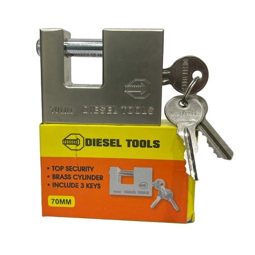 [8-110] CANDADO ANTICIZALLA PLATEADO 70MM DIESEL TOOLS 8-110