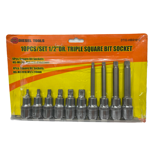 [8-122] JUEGO DADOS 1/2 x 10 PCS DIESEL TOOLS 8-122