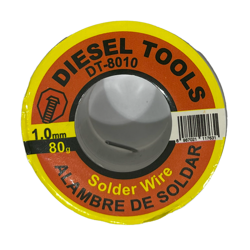 [8-143] ESTAÑO P/SOLDAR 1.0MM x 80 GR DIESEL TOOLS 8-143