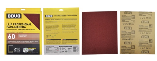 [8-150] LIJA ROJA GRANO 60 x UNID COVO 8-150