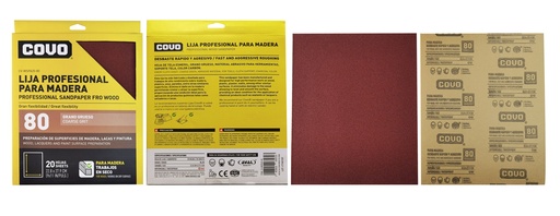 [8-151] LIJA ROJA GRANO 80 x UNID COVO 8-151