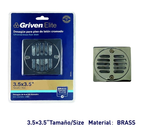 [8-159] REJILLA CROMADA CUAD STANDAR GRIVEN ELITE 8-159
