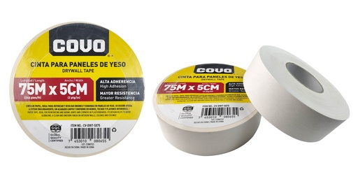 [8-173] CINTA ADHESIVA P/JUNTAS DRYWALL 5 CM x 75 MTS COVO 8-173