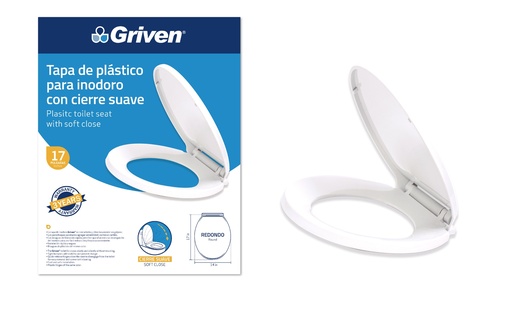 [5-149] ASIENTO SANITARIO BLANCO REDONDO CIERRE AUTOMA GRIVEN 5-149