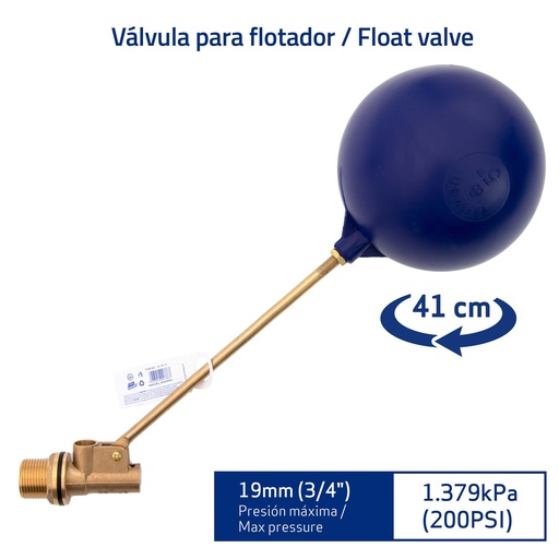 [5-164] FLOTANTE BRONCE x 3/4 CON BOYA AZUL GRIVEN 5-164