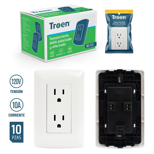 [5-201] TOMA DOBLE C/TIERRA BLANCA HUESO TROEN 5-201