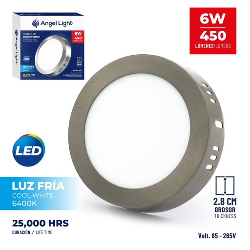 [5-236] PANEL LED SUPER NIQUE REDONDA 6W 85-265V 5-236