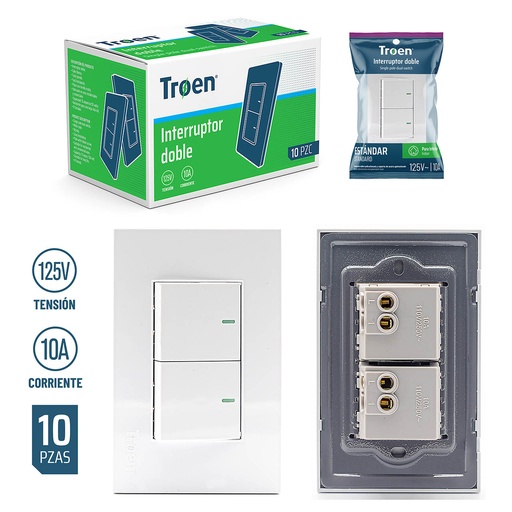 [5-296] INTERRUPTOR OBLE BLANCO TROEN 5-296