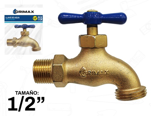 [5-338] LLAVE CHORRO COBRE MARIPOSA 1/2" GRIMAX 5-338