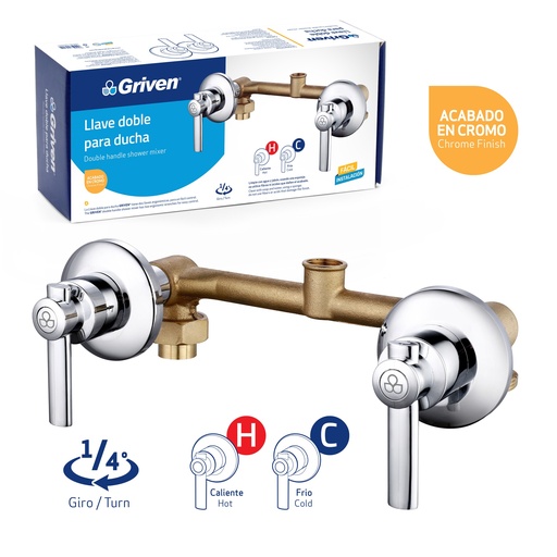 [5-434] LLAVE P/DUCHA DOBLE BRONCE GRIVEN 5-434