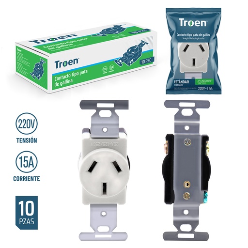 [5-489] TOMA TRIFASICA 3P x 15A 220V TROEN 5-489