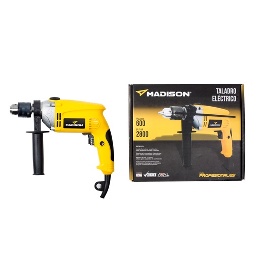 [5-539] TALADRO PERCUTOR 1/2" 600W MADISON 5-539