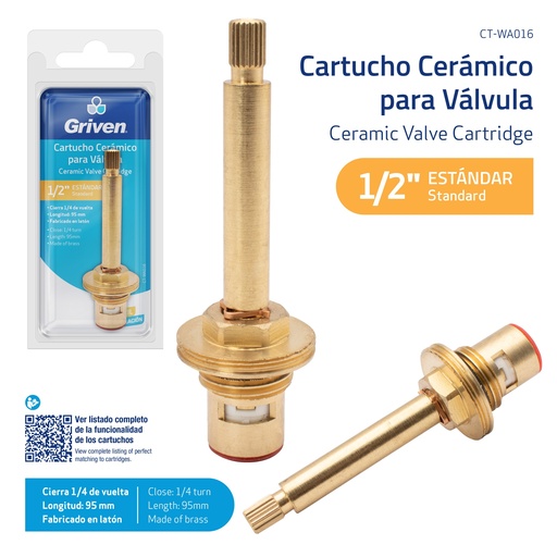 [5-542] VASTAGO P/LLAVE DE DUCHA (A367-WA016) GRIVEN 5-542