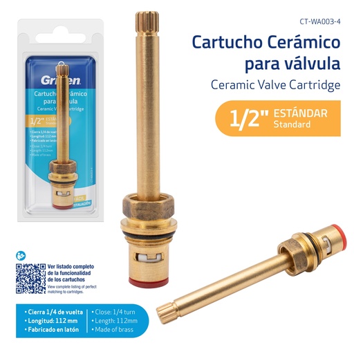 [5-543] VASTAGO P/LLAVE DE DUCHA (A367-WA003/A367-WA004) GRIVEN 5-543