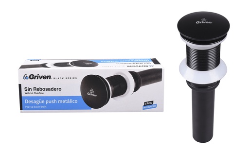 [5-568] DESAGUE LAVAMANO PUSH S/REB BLACK SERIES GRIVEN 5-568
