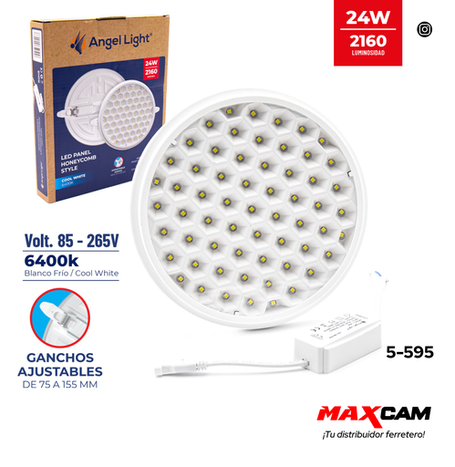 [5-595] PANEL LED COLMENA 24W 85/265V ANGEL LIGHT 5-595