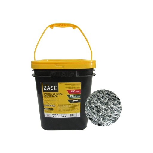 [5-670] CADENA GALVANIZADA x 1/4 x 25KG ZASC 5-670