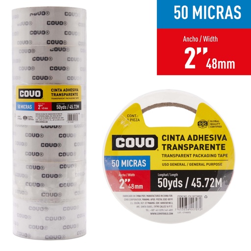 [5-712] CINTA EMBALAR TRANSPARENTE x 50Y COVO 5-712
