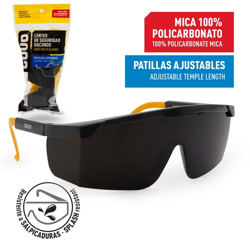 [5-729] LENTES DE SEGURIDAD OSCURO COVO 5-729