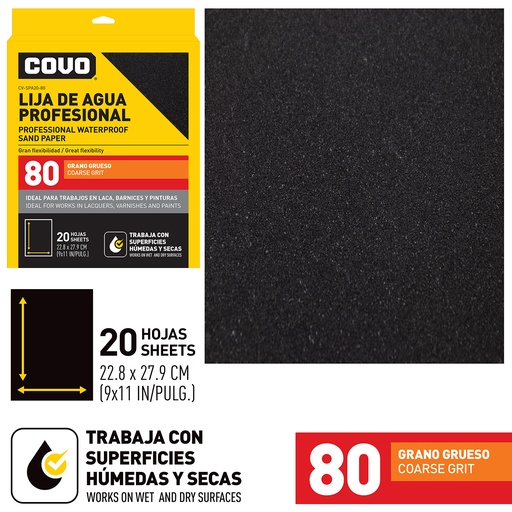 [5-730] LIJA GRANO 80 x UNID COVO 5-730