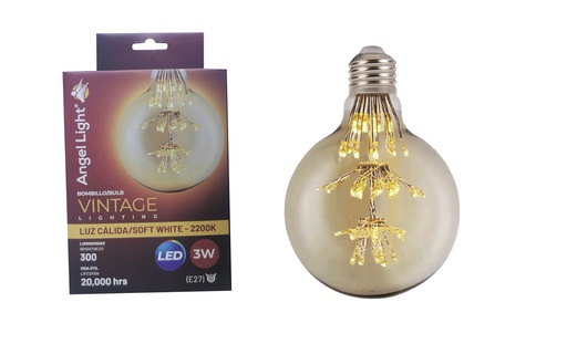 [5-742] BOMBILLO VINTAGE LED 3W 110v ANGEL LIGHT 5-742