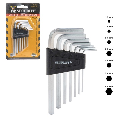 [5-814] LLAVE ALLEN 7 PCS MILIMETRICA SECURITY 5-814
