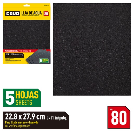 [5-841] LIJA GRANO 80 x UNID COVO 5-841