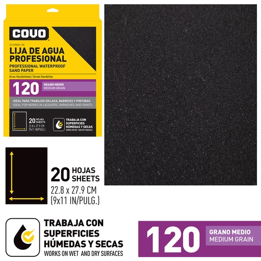 [5-843] LIJA GRANO 120 x UNID COVO 5-843