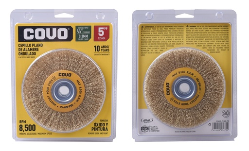 [5-876] CEPILLO PLANO ALAMBRE P/MAQ 5" x 5/8 COVO 5-876