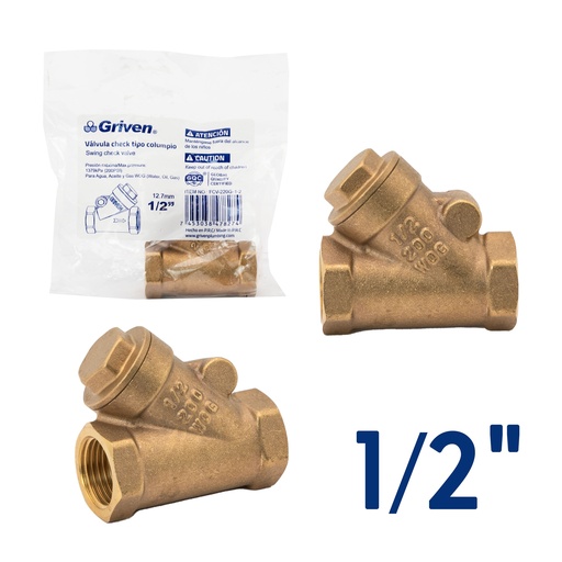 [5-886] VALVULA CHECK SWING x 1/2" GRIVEN 5-886