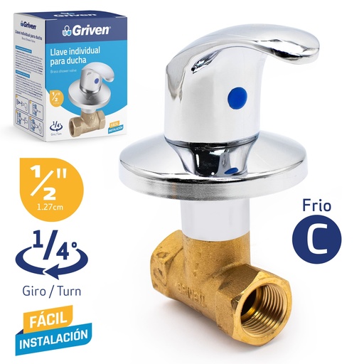 [5-909] LLAVE P/DUCHA INDIVIDUAL x 1/2 BRONCE GRIVEN 5-909