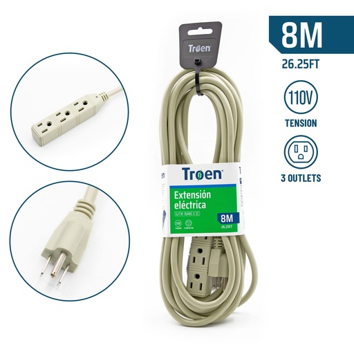 [6-107] EXTENSION ELECTRICA 3x16 8MTS TROEN 6-107