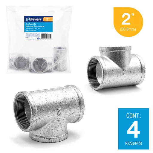 [6-166] TEE GALVANIZADA 2" GRIVEN 6-166
