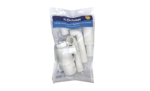 [6-184] SIFON DOBLE FLEXIBLE CON BOTELLA GRIVEN 6-184