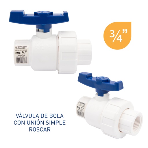 [6-223] LLAVE DE BOLA C/UNION 3/4" ROSCA GRIVEN 6-223