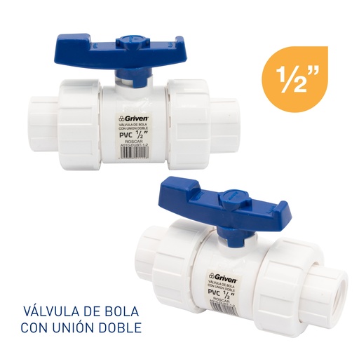 [6-225] LLAVE DE BOLA C/UNION DOBLE 1/2" ROSCA GRIVEN 6-225
