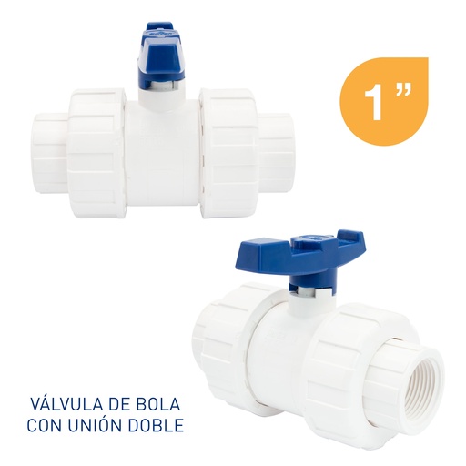 [6-227] LLAVE DE BOLA C/UNION DOBLE 1" ROSCA GRIVEN 6-227
