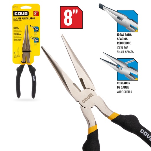 [6-251] ALICATE PUNTA LARGA 8" COVO 6-251