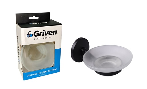 [6-258] JABONERA C/PLATO GRIVEN BLACK 6-258