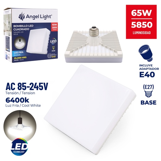 [6-285] BOMBILLO LED CUADRADO 65W ANGEL LIGTH 6-285