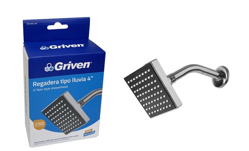 [6-354] REGADERA CUADRADA 4" GRIVEN 6-354