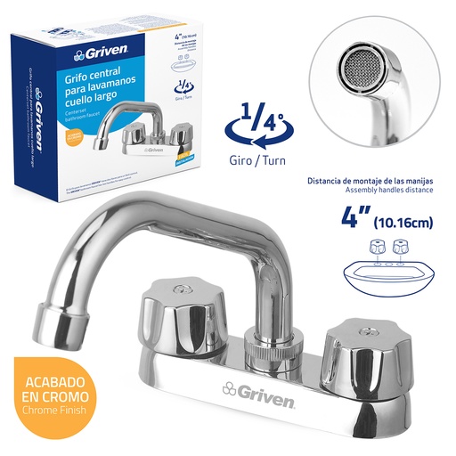 [6-387] LLAVE LAVAMANO DOBLE METALICA GRIVEN 6-387