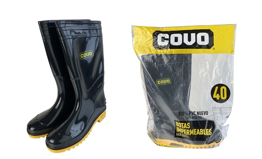 [6-406] BOTA PLASTICO NEGRA ALTA N 40 S/P HIERRO COVO 6-406