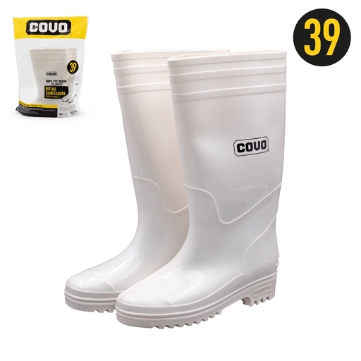 [6-423] BOTA PLASTICO BLANCA ALTA N 39 S/P HIERRO COVO 6-423