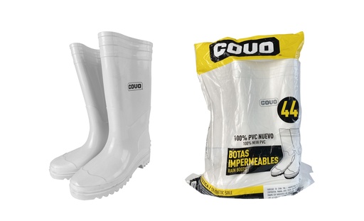 [6-428] BOTA PLASTICO BLANCA ALTA N 44 S/P HIERRO COVO 6-428