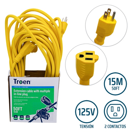 [6-470] EXTENSION ELECTRICA MULTI TOMA 15MTS 6-470