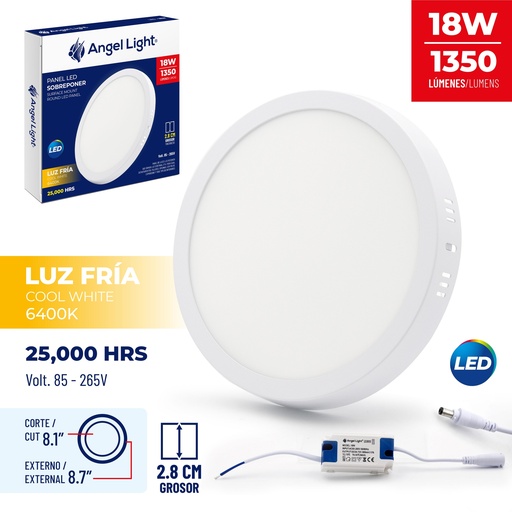 [6-551] PANEL LED SUPERF BLANC RED 18W LUZ CALIDA ANGEL LIGHT 6-551