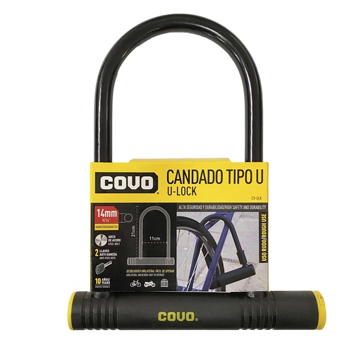 [6-575] CANDADO PARA BICICLETA TIPO U COVO 6-575